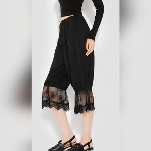 Wild Fable Black Lined Bloomers Pants Lace Hem Whimsigoth Victorian Steampunk XL